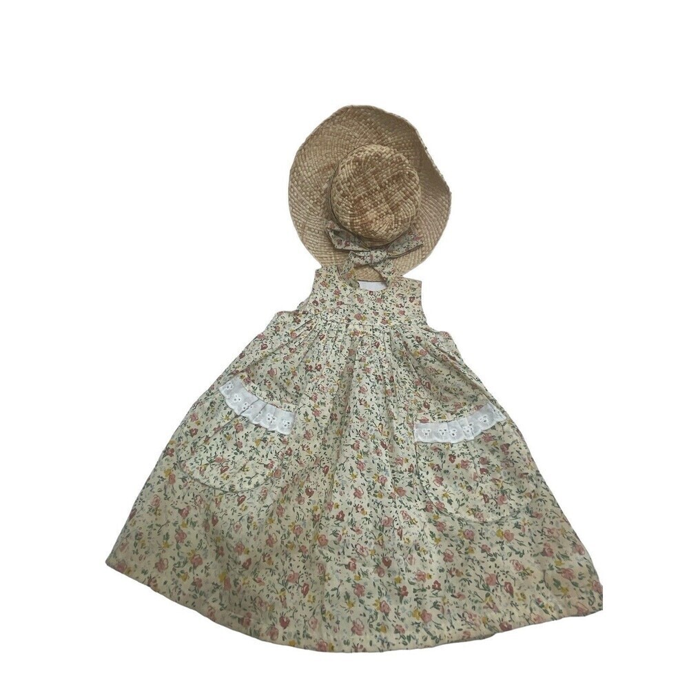 Vintage  Floral Clothes For 18" American Doll Flower Dress Hat Outfits